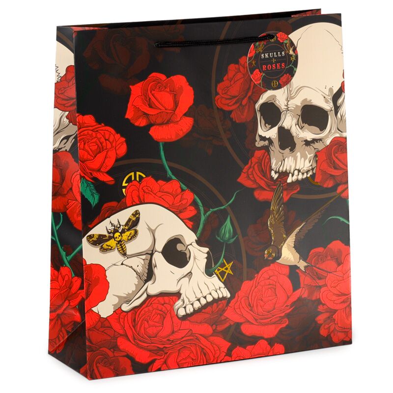 Load image into Gallery viewer, Schedel en rozen rode rozen- cadeautasje xl
