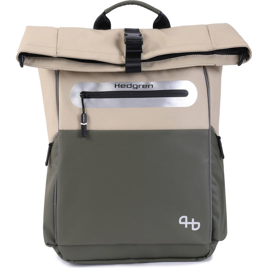 Hedgren commute bike chain rugtas 18,2l beige olive