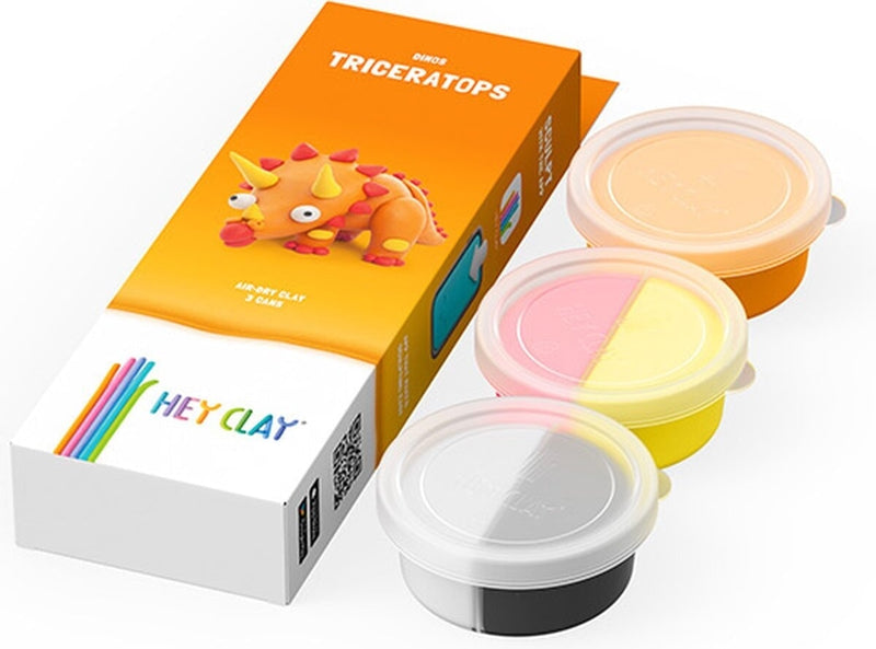 Load image into Gallery viewer, Hey-clay triceratops 3 cans boetseerklei
