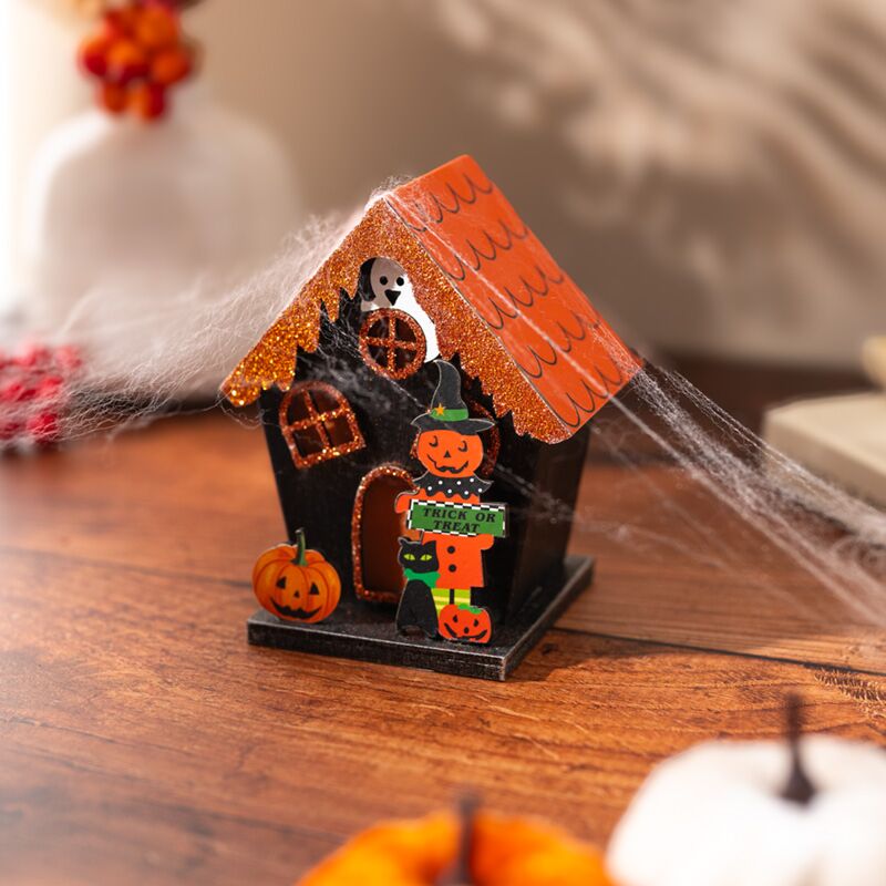 Load image into Gallery viewer, Griezelig trick or treat pompoen huis halloween led decoratie
