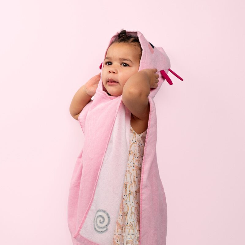 Load image into Gallery viewer, Maddie de axolotl adoramals kinder handdoek hoodie

