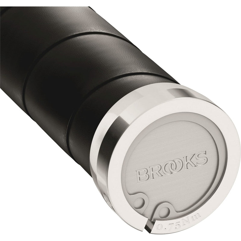Load image into Gallery viewer, Brooks Handvatten Slender Leather grips 100 130mm black
