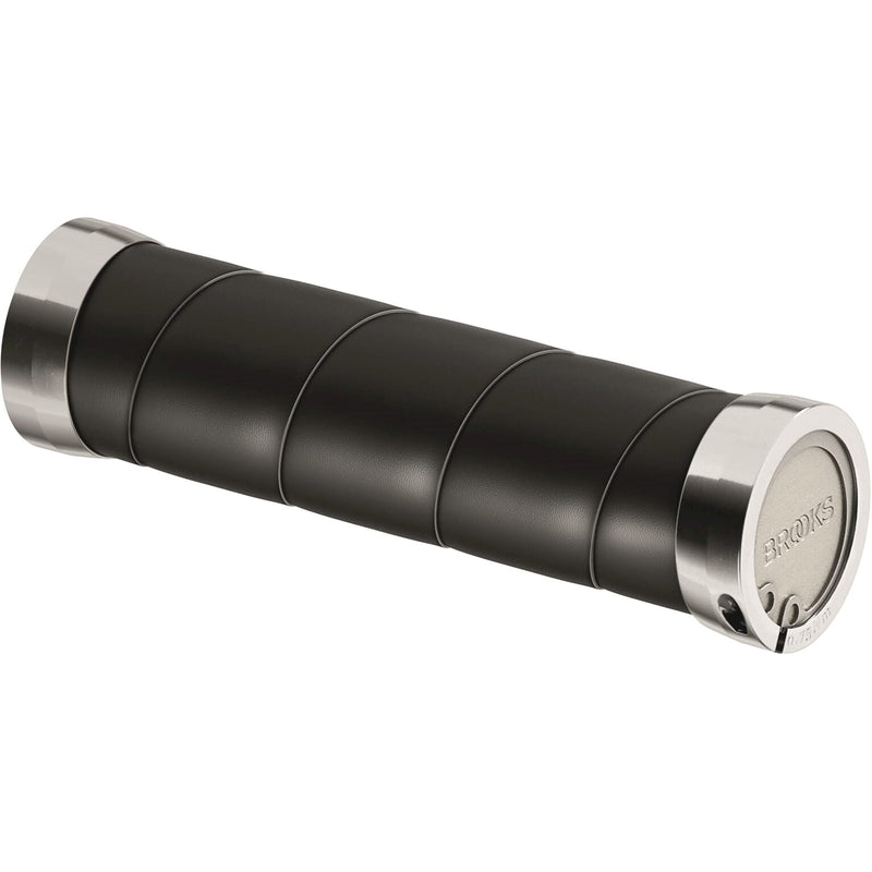 Load image into Gallery viewer, Brooks Handvatten Slender Leather grips 100 130mm black
