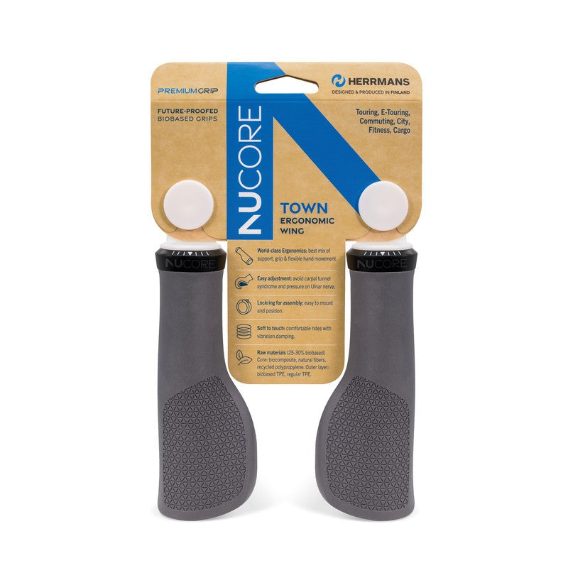 Load image into Gallery viewer, Herrmans handvatten nucore grip town peak 130mm grijs
