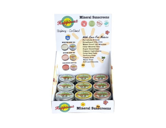 Happinesz display - zonnebrandcrème - 24st