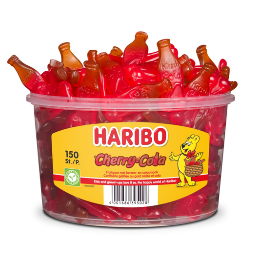 Haribo cherry cola - snoep in kers en colasmaak - 150 stuks silo