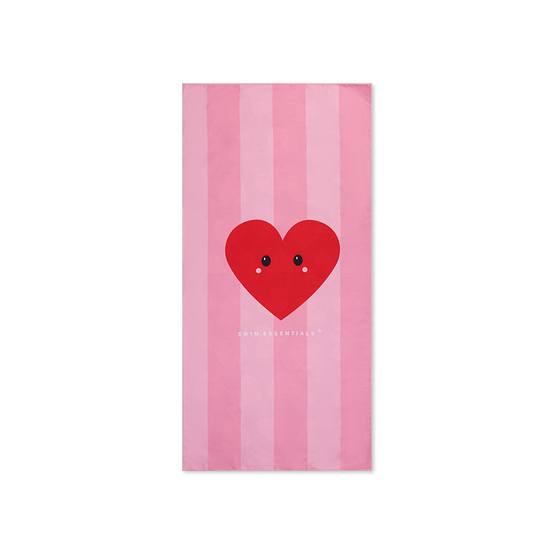 Load image into Gallery viewer, Hearts | rode microvezel handdoek 135 x 65 cm
