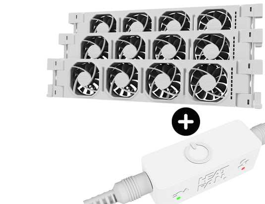 Heatfan 4 - radiatorventilator trio - wit + touch sensor