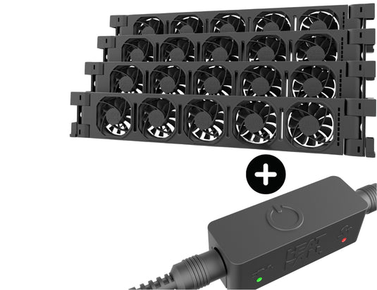 Heatfan 5 - radiatorventilator quattro - zwart + smart sensor