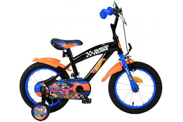 Volare hot wheels kinderfiets - jongens - 14 inch - zwart oranje blauw