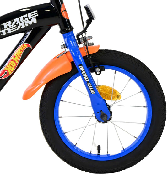 Volare hot wheels kinderfiets - jongens - 14 inch - zwart oranje blauw