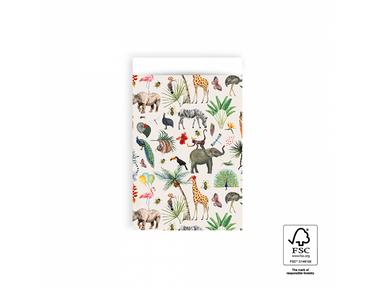 House of products cadeauzakjes - jungle - creme - 12x19cm - 200st