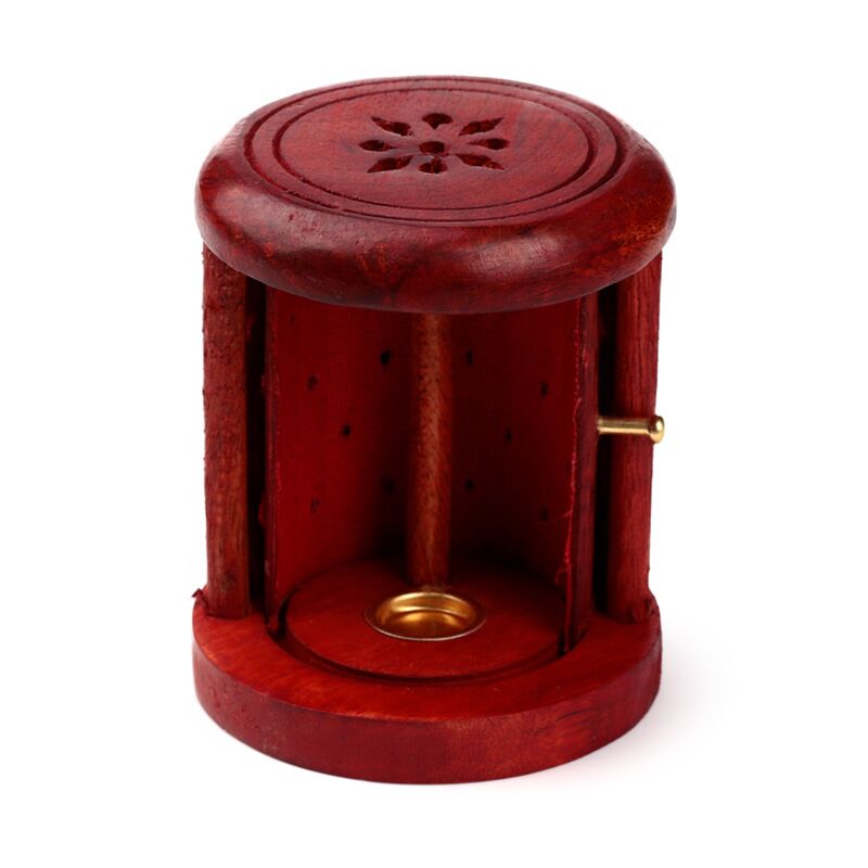 Load image into Gallery viewer, Mango hout gesneden wierookhouder kegels met deur
