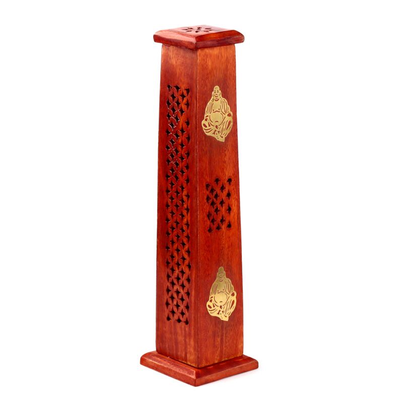 Load image into Gallery viewer, Mango hout wierookhouder toren chinese boeddha
