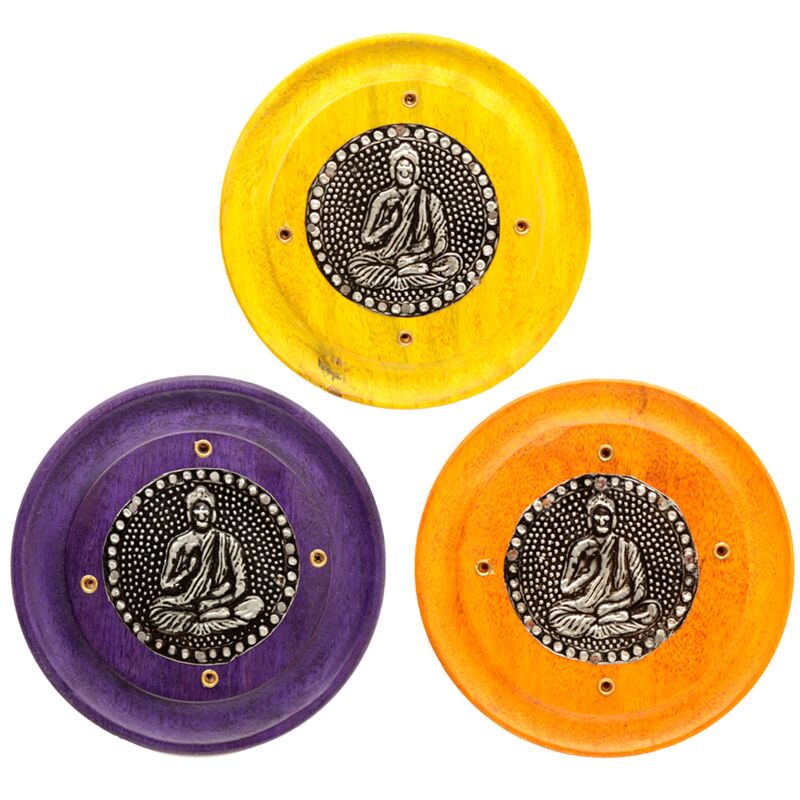 Load image into Gallery viewer, Mangohout boeddha rond wierookhouder
