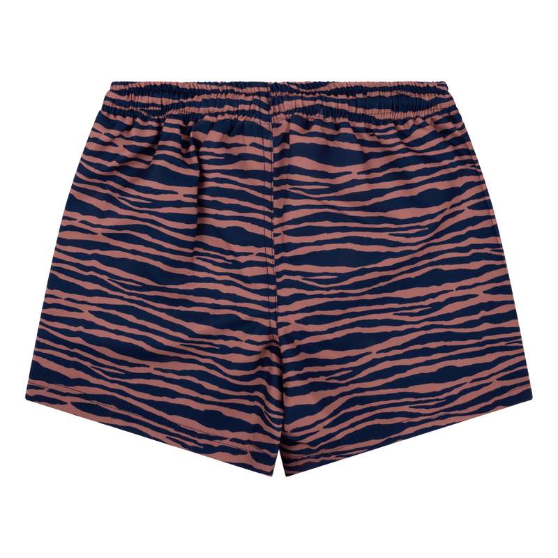 Load image into Gallery viewer, Vibrant stripes | blauw oranje uv zwembroek jongen
