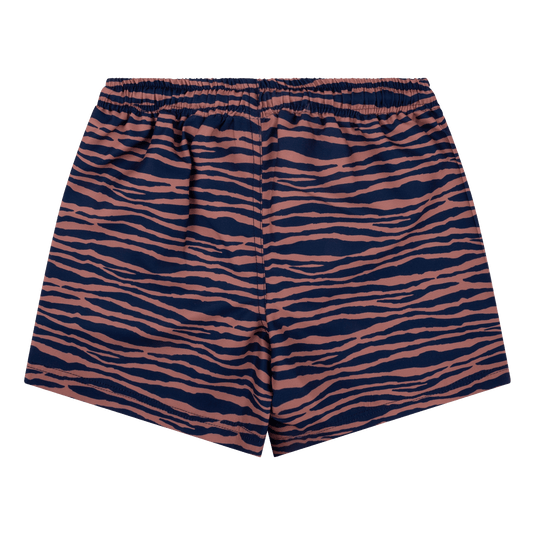 Vibrant stripes | blauw oranje uv zwembroek jongen