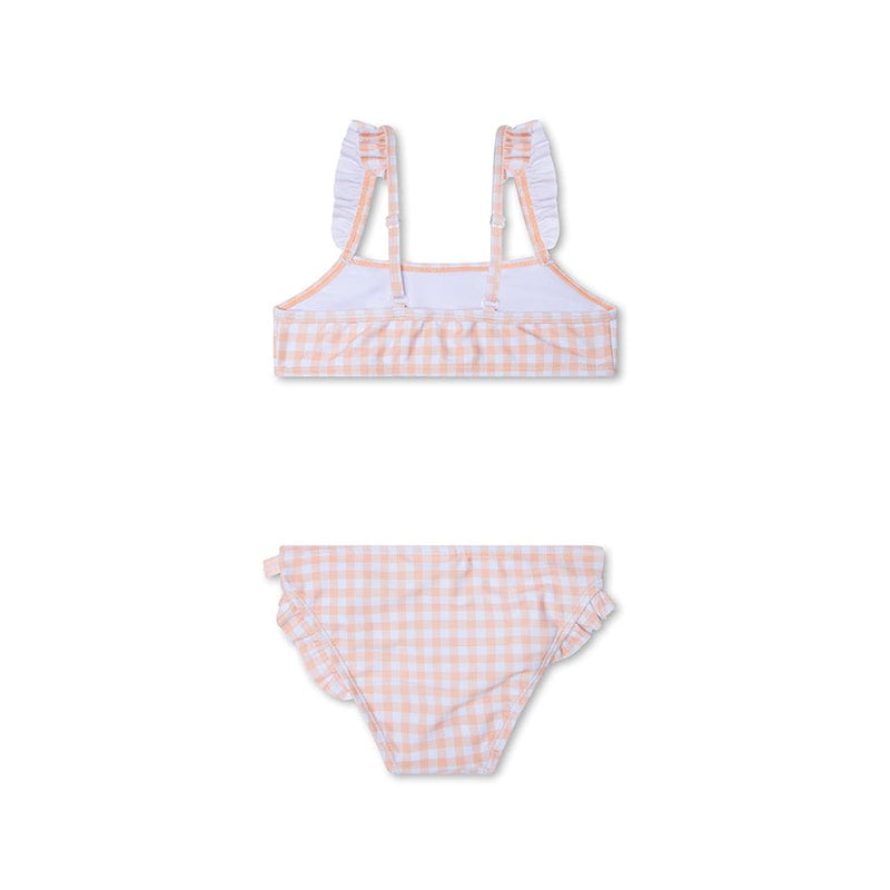Load image into Gallery viewer, Sunset grid | oranje wit meisjes uv bikini
