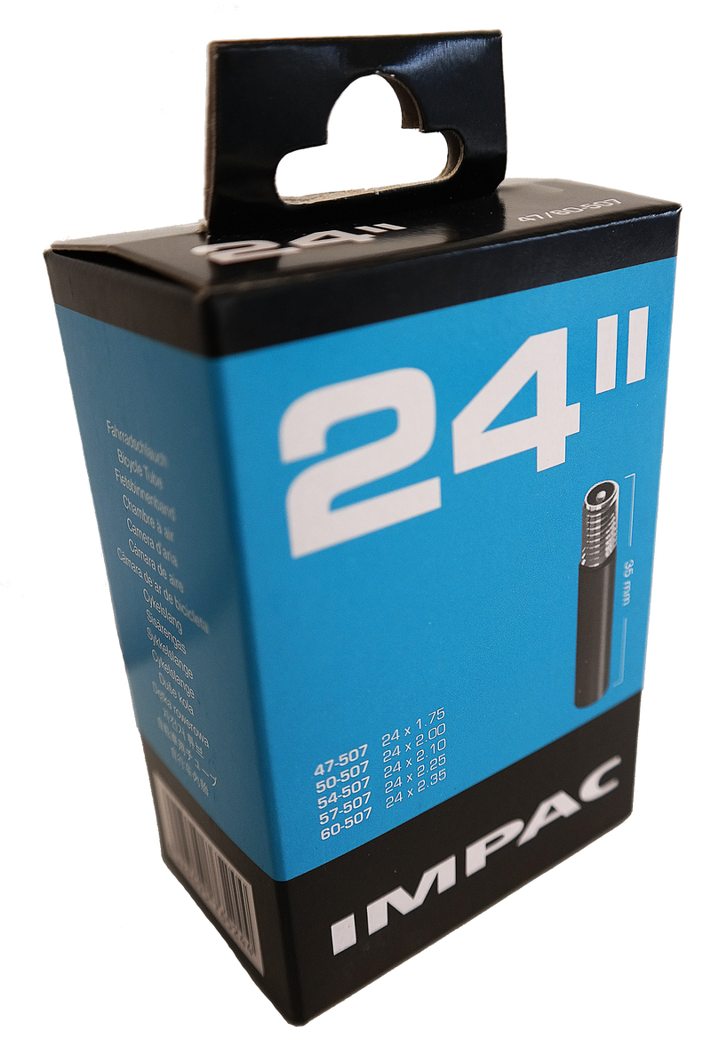 Load image into Gallery viewer, Impac Binnenband (by Schwalbe) AV24 24x1.5 2.35 ETRTO 40 60-507 , Ventiel: auto schrader 35mm
