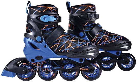 Inline skates move: stripes zwart blauw (562410) maat 30 33