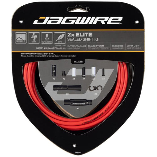 Jagwire 2x elite sealed shift kit - red