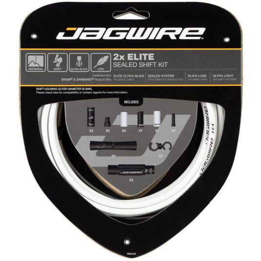 Jagwire 2x elite sealed shift kit - white