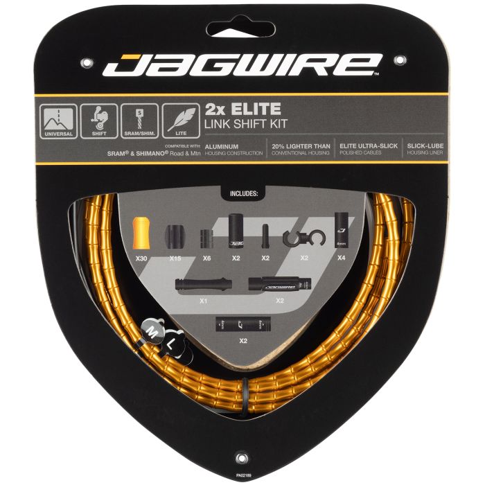 Load image into Gallery viewer, Jagwire 2x elite link shift kit - gold
