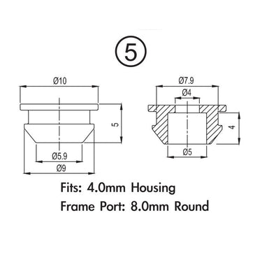Jagwire frame plug pack - 5mm brake housing (2mm frame) (10pcs)