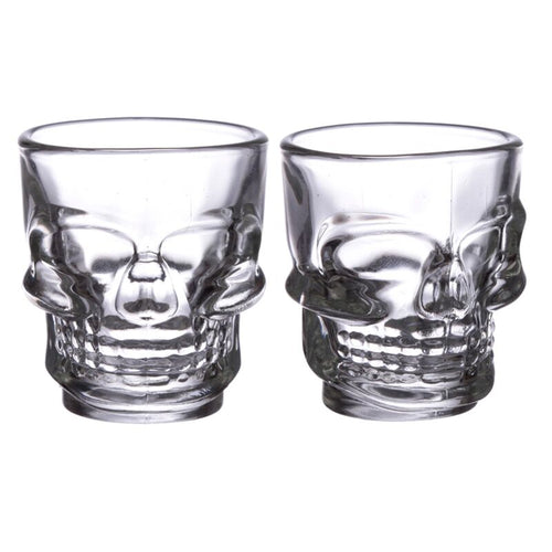 2 glazen shotglaasjes (60ml) - schedel