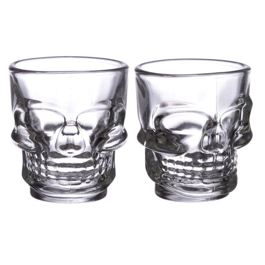 2 glazen shotglaasjes (60ml) - schedel