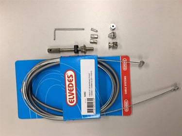 Elvedes kabelset trommelrem + draadeind rvs zilver (6268sp)