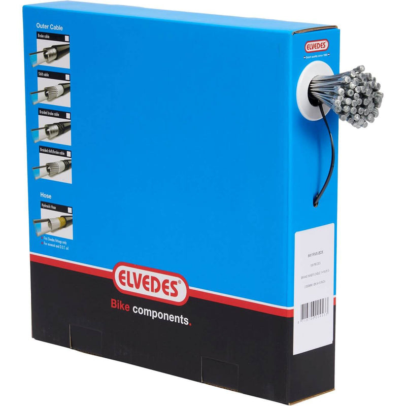 Load image into Gallery viewer, Rem binnenkabel Elvedes 2000mm RVS ø1,5mm V-nippel (100 stuks)
