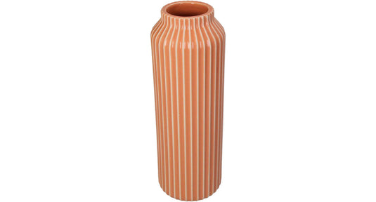 Vase stoneware orange 9.5x9.5x26cm
