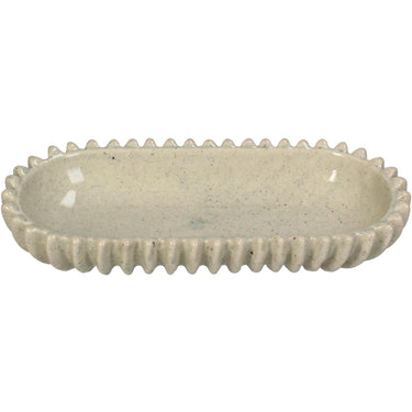 Kersten schaal keramiek beige 26.5x12.5x4.5cm