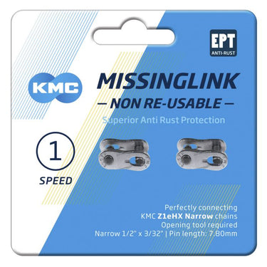 KMC Schakel Z1eHX NR Narrow EPT - 2m - Fietskettingslot - Zwart