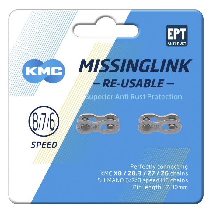 Load image into Gallery viewer, KMC missingLink 7 8R EPT fietsslot 7,3mm zilver
