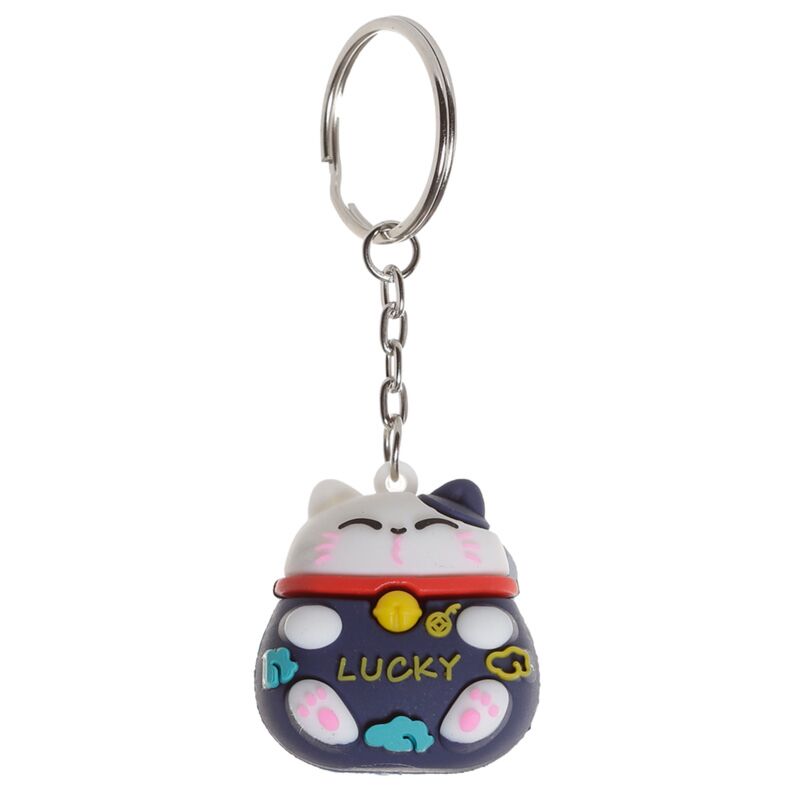 Load image into Gallery viewer, Maneki neko gelukskat 3d pvc sleutelhanger
