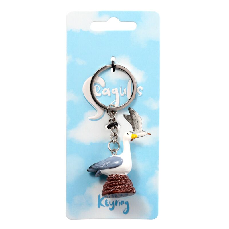 Load image into Gallery viewer, Seagull buoy zeemeeuw op touw sleutelhanger
