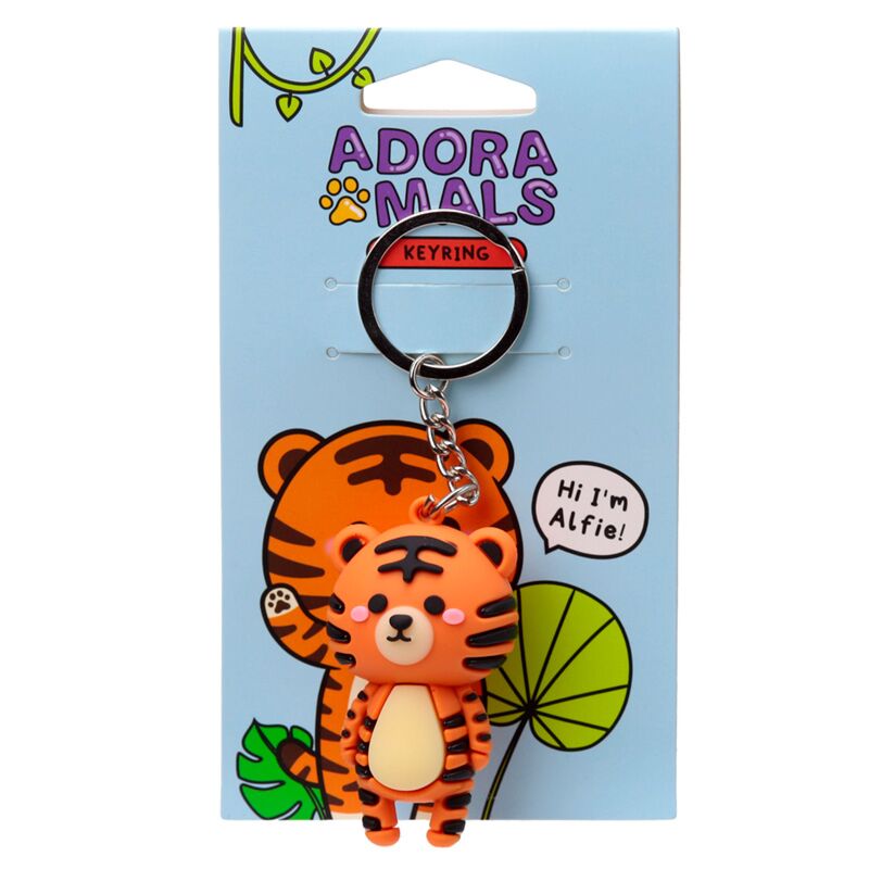 Load image into Gallery viewer, Alfie de tijger adoramals 3d pvc sleutelhanger
