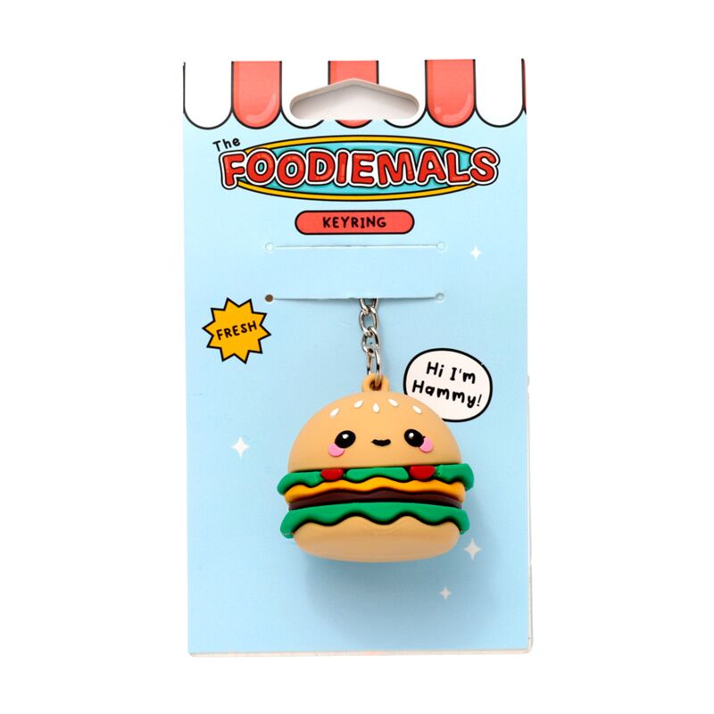 Load image into Gallery viewer, Hammy de burger foodiemals 3d pvc sleutelhanger
