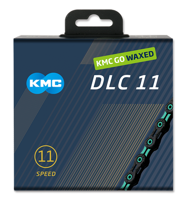 Kmc chain dlc 11 118l box waxed 11-speed black celeste