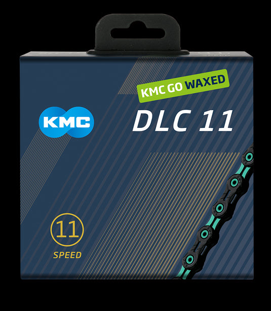 Kmc chain dlc 11 118l box waxed 11-speed black celeste