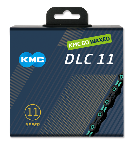 Kmc chain dlc 11 118l box waxed 11-speed black celeste