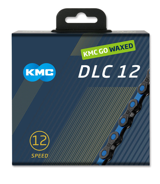 Kmc ketting dcl12 waxed 12 speed 126 links zwart blauw incl. missinglink