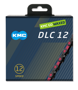 Kmc chain dlc12 126l box waxed 12-speed black pink