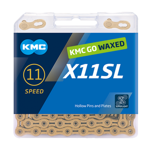 Kmc kette x11sl chain x11sl 118 links ti-n gold waxed