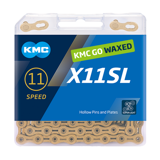 Kmc kette x11sl chain x11sl 118 links ti-n gold waxed