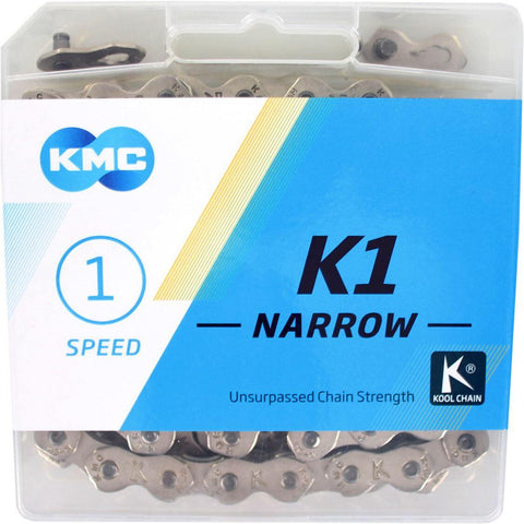 KMC chain 1/2-3/32 100L K1 Narrow Silver BMX/Track