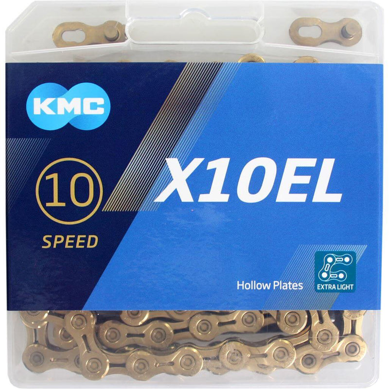 Load image into Gallery viewer, KMC X10EL Goud Ti-N 10-speed fietsketting
