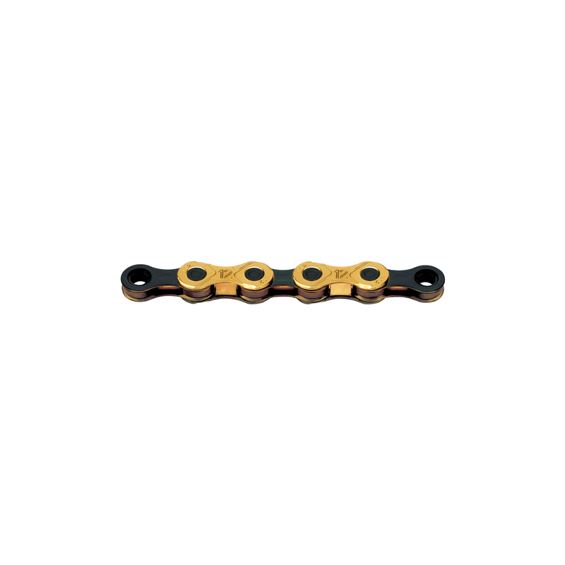 Load image into Gallery viewer, KMC Fietsketting X12 Ti-N Goud Zwart 126 Schakels
